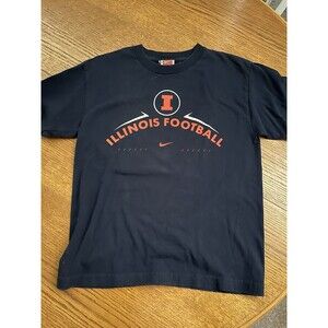 Illinois Football Nike T-Shirt - Size Large Kids. 2 Sided. Helmet On Back